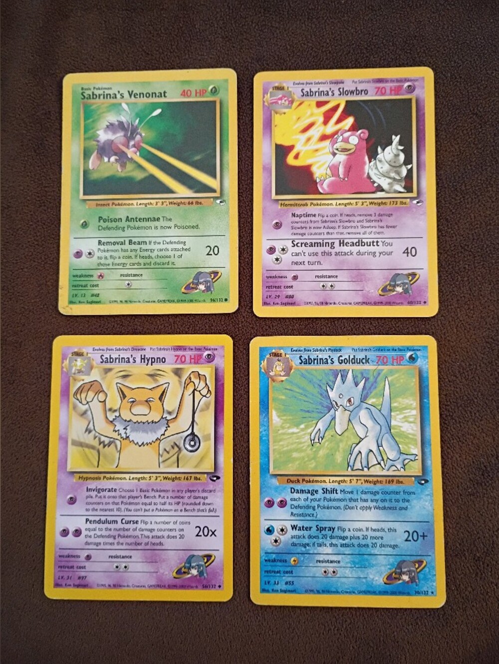 Pokemon Sabrina's Trainer Card Lot Of 4